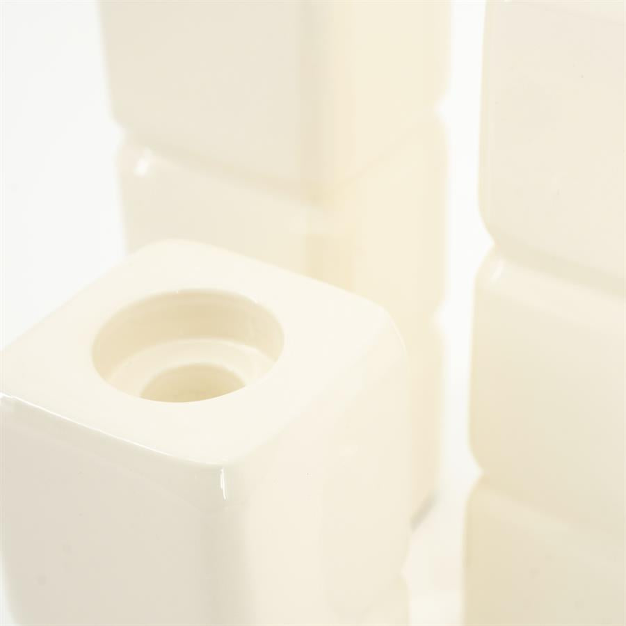 Kandelaar Cube Beige - Set van 3