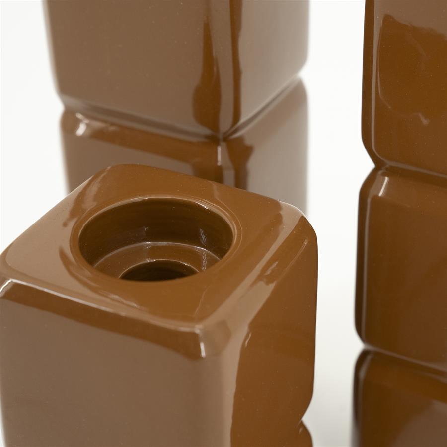 Kandelaar Cube Mustard - Set van 3