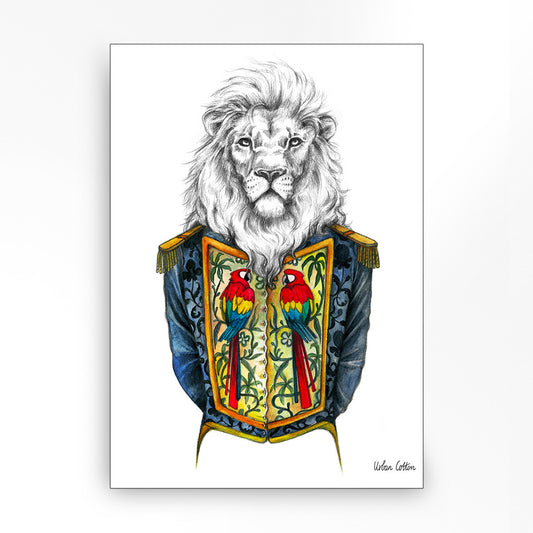 Wandkleed met frame - Lion